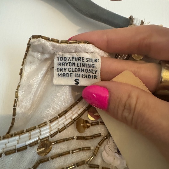 Laurence Kazar Gold and Cream Sequin Blouse NWT - Picture 3 of 4